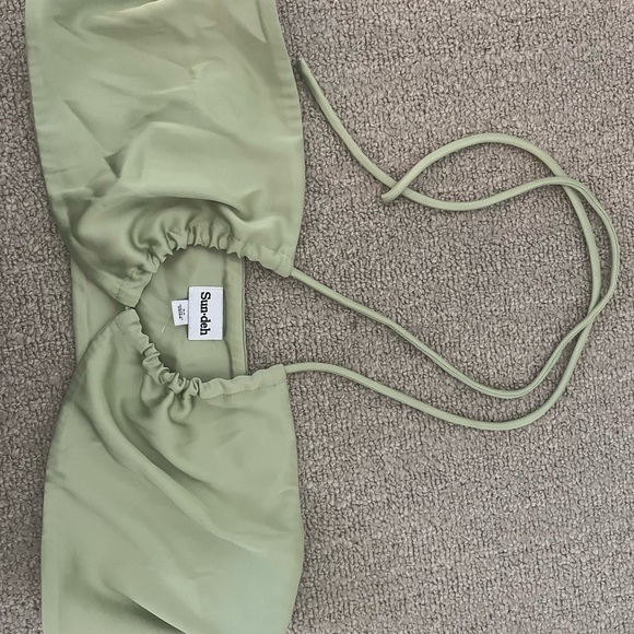 Sun-deh Sage Green Halter Top - Picture 1 of 4